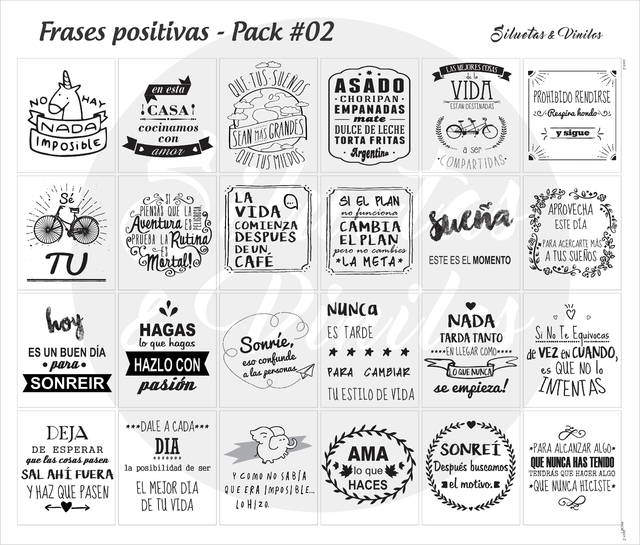 Etiquetas Frases Positivas Frascos - Pack x24 unidades - EN STOCK