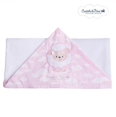 Toalha de Banho Infantil com Capuz Personalizada / Bordada Nuvem Rosa - comprar online