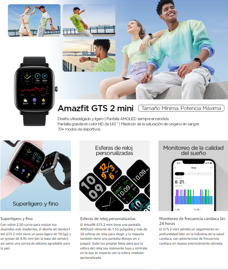 Amazfit GTS 2 Mini Negro - Xiaomi Store Argentina