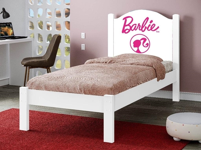 CAMA SOLTEIRO ADESIVADA BASOTO BARBIE