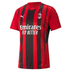 Camisa 1 A.C. Milan Home 2021/2022 - Torcedor Adulto - Masculino Preta e Vermelho