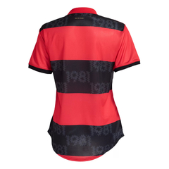 Camisa 1 Flamengo Home 2021/2022 - Adulto Torcedor - Listrada Preto e Vermelho Feminina na internet