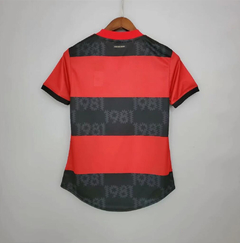 Camisa 1 Flamengo Home 2021/2022 - Adulto Torcedor - Listrada Preto e Vermelho Feminina - loja online