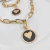 Conjunto Colar + Pulseira coração esmaltado preto na internet