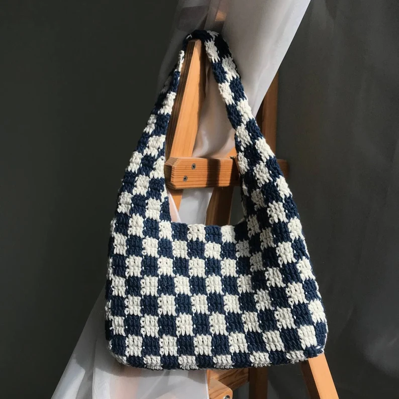 Aprenda uma bolsa XADREZ DE CROCHÊ - CHECKERED BAG - MUITO FÁCIL 