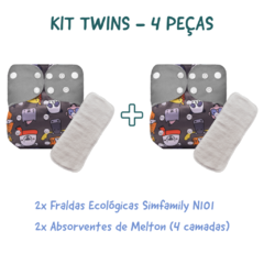 Kit 2 Fraldas Ecológicas + 2 Absorventes Melton - T04
