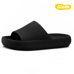 OJOTAS CHINELAS NEGRAS DE MUJER DE GOMA CON FAJA LIVIANAS Y CÓMODAS