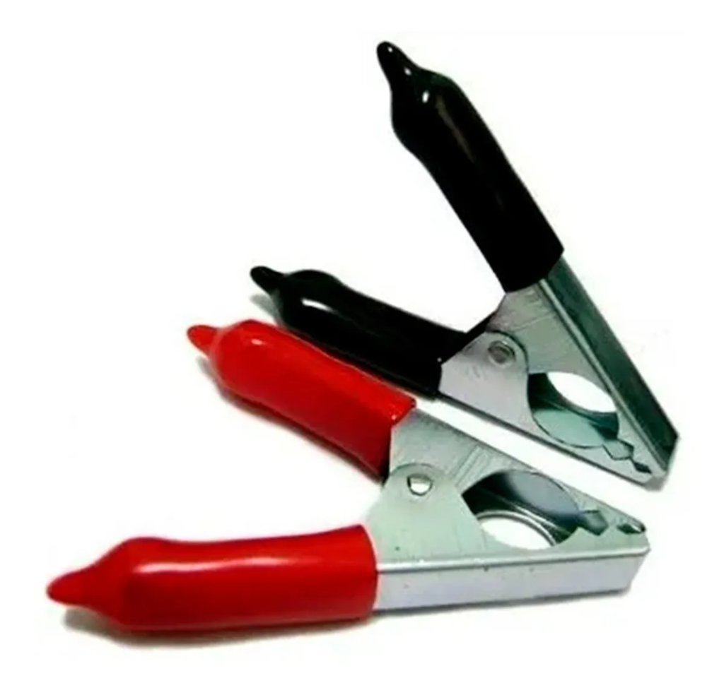 Pinzas Cocodrilo Para Batería De Coche - 2 Piezas (roja Y Negra), 200A, Aisladas