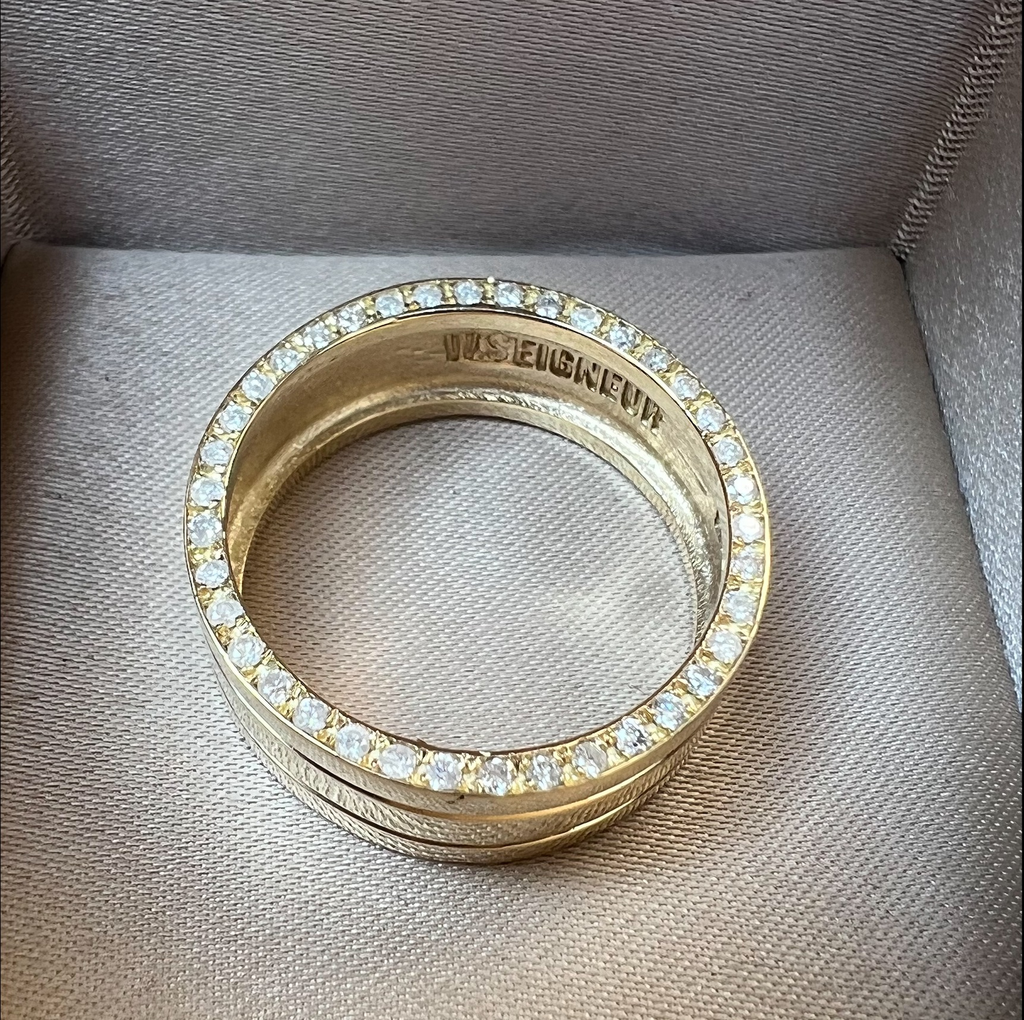 Par de Alianças New Jersey com Diamantes em Ouro 18k (al247) 