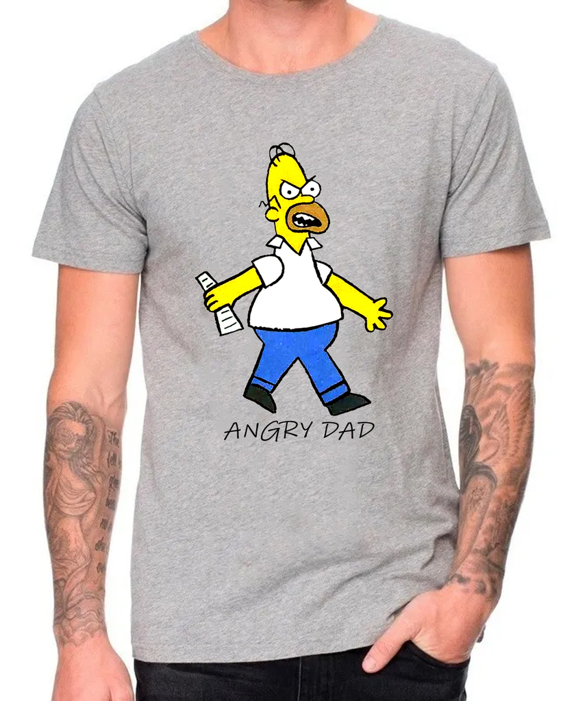 Imagenes Del Papa De Homero Simpson 0888 - PAPA ENOJADO HOMERO SIMPSON GRIS - Minos Remeras
