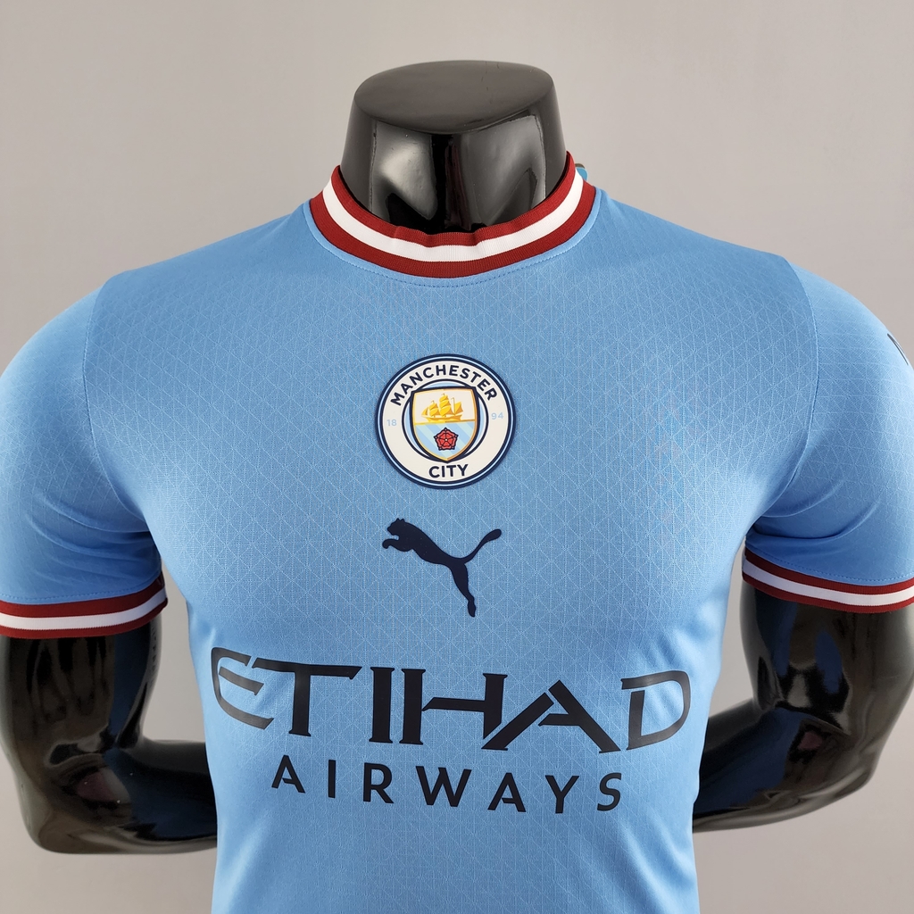 Manchester City Pré Match 22/23 Versão Jogador - Alpha Jerseys