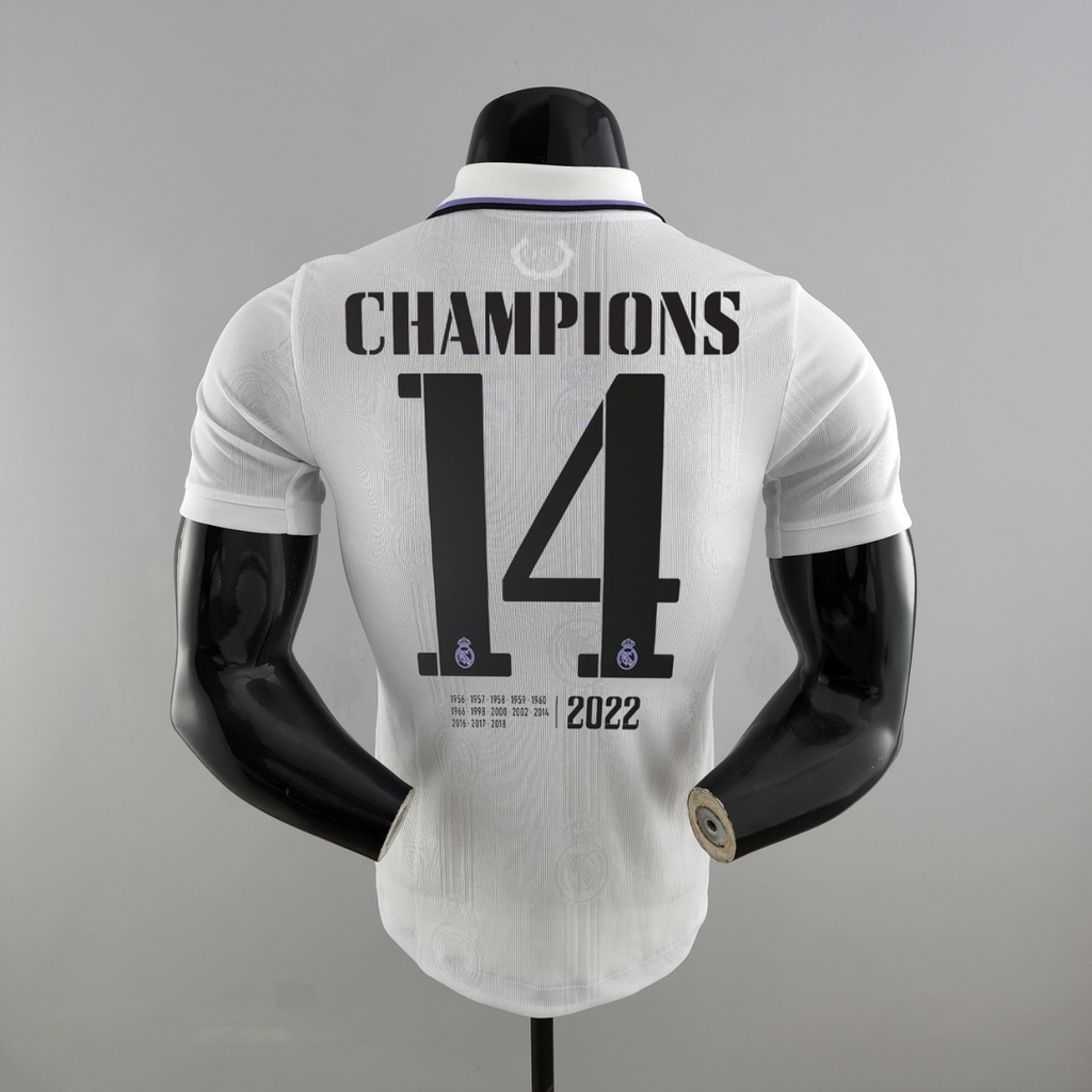 Camisa Real Madrid l 21/22 Versão Jogador Final Da Champions