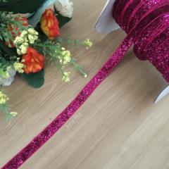 Fita Lurex Esponjoso Glitter Pink (10mm)
