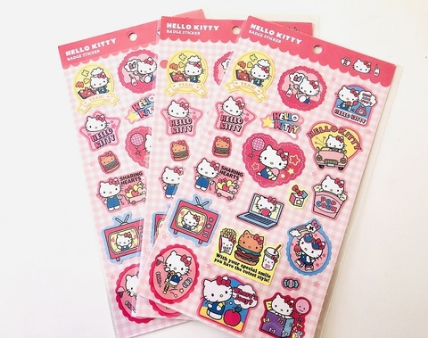 Cartela de Adesivos Personagens Hello Kitty