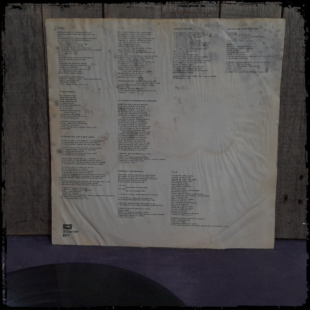 FITO PAEZ Giros Ed ARG 1985 Vinilo / LP