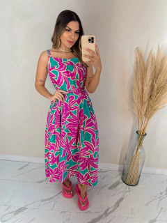 Vestido Feminino Midi com Faixa - comprar online