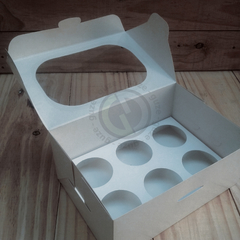 12 cajas para 6 cupcakes nro. 10 TV42 blancas - comprar online