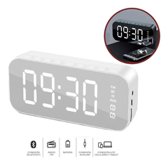 Parlante Radio Portatil Despertador Alarma Bluetooth Reloj