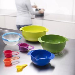 Set Reposteria Colador Tamiz Bowl Vertedor Cucharas Medidor