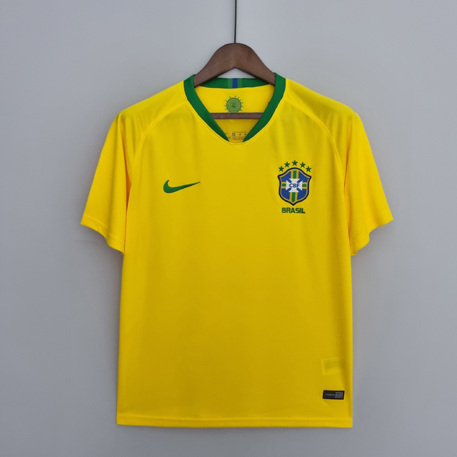 Camisa Seleção Brasil Retrô I 2018 Torcedor NIke Masculina Amarela