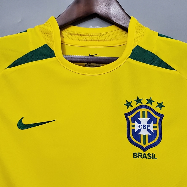 Camisa Seleção Brasil Retrô I 2002 Torcedor Nike Masculina Amarela - Ano Do  Penta