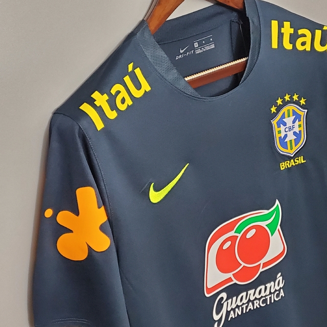 Camisa Seleção Brasil Treino Todos Os Patrocínios 2018 Retrô NIke