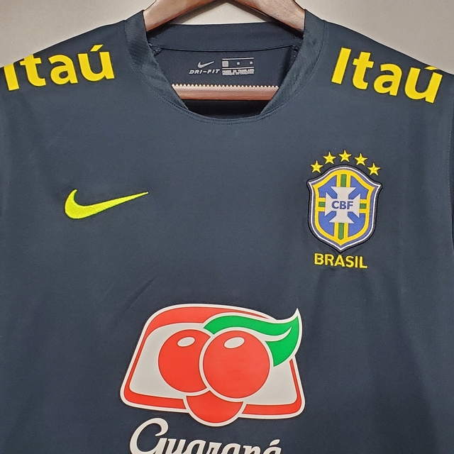 Camisa Seleção Brasil Treino 2018 Retrô NIke Masculina Azul Petróleo -  PRONTA ENTREGA