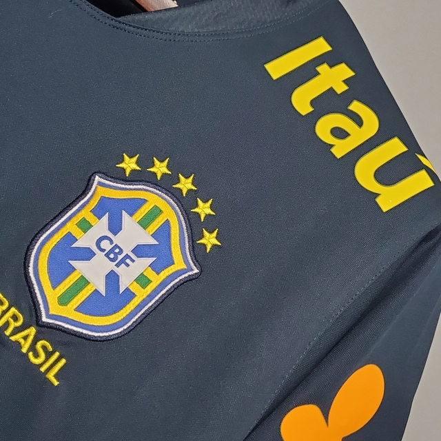 Camisa Seleção Brasil Treino 2018 Retrô NIke Masculina Azul Petróleo -  PRONTA ENTREGA