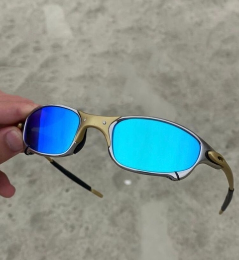 Óculos De Sol Oakley Juliet Armação 24K Lentes Ice Thug Brilho Reto
