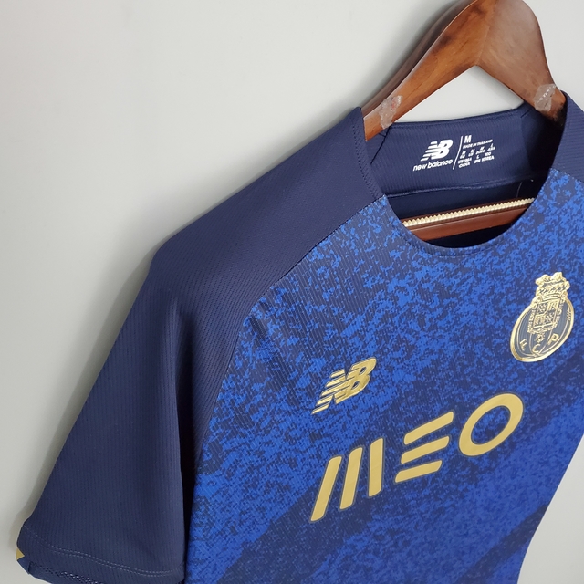Camisa Porto Away 21/22 Torcedor New Balance Masculina Azul E Dourado