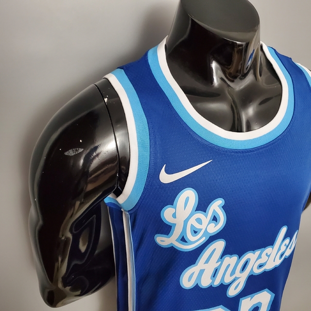 Regata NBA Swingman Los Angeles Lakers City Edition LeBron James Nº 23 Nike  Masculina Azul