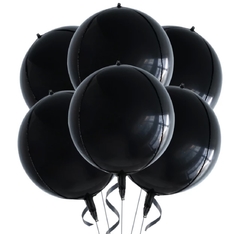 Globo metalizado esfera 4D color negro 24"