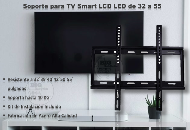 Soporte Tv Smart 32 40 42 43 50 55 Pulgadas Fijo Resistente