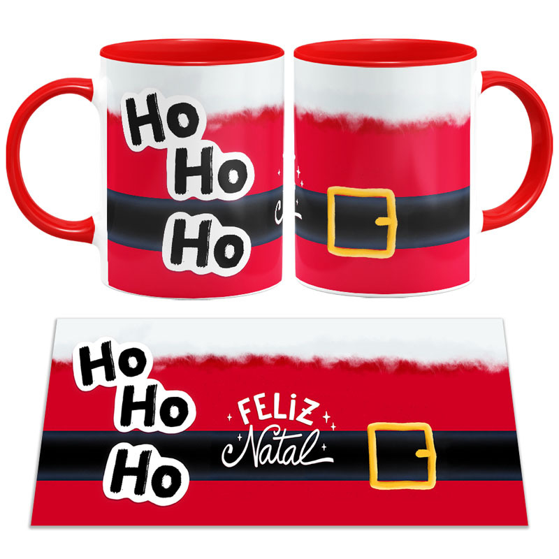 Caneca Ho Ho Ho Feliz Natal - Mai Personalizados