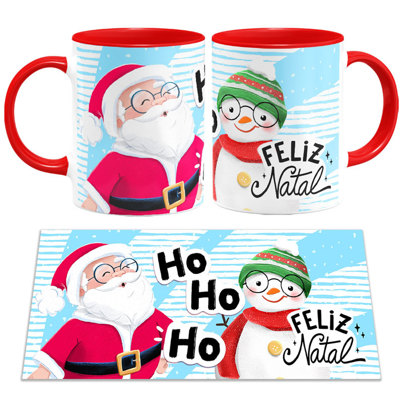 Caneca Ho Ho Ho Feliz Natal Papai Noel