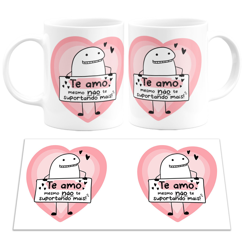 Kit Caneca Meme Flork Amor