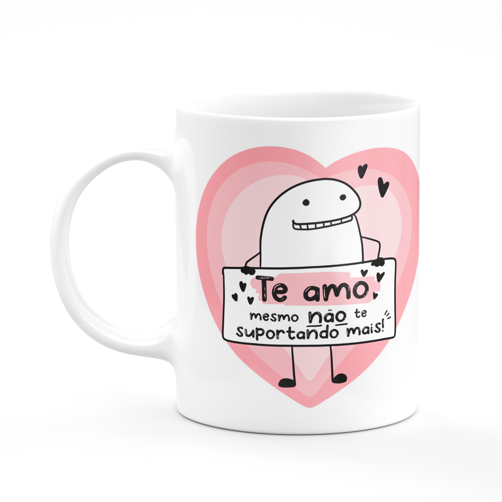 Caneca Flork meme Casal O amor tudo suporta