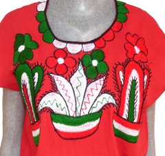 Blusa Cactus Roja / Fiestas Patrias (Talla S) - comprar en línea
