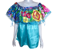 Blusa de Chiapaneca Verde Esmeralda #005 - comprar en línea