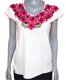 Blusa Mod030 Blanca/Flores (S) - comprar en línea