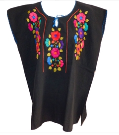 Blusa Mod027 Negra/Multicolor #003 (XL) - Chiapas Mágico