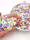 Aplique confete paetê concha colorido 10mm - 6 gramas