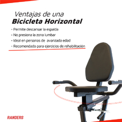 Bicicleta Fija Horizontal Randers ARG-2540 Magnetica - TiendaFitness
