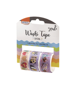 Washi Tape Cristal Roxo BRW - Bl. c/3 unidades