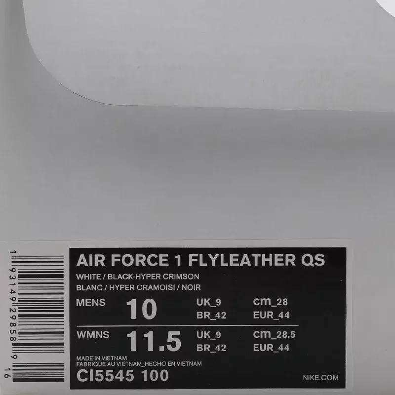 ZAPATILLAS NIKE AIR FORCE 1 LOW FLYLEATHER QS COLOR BLANCO