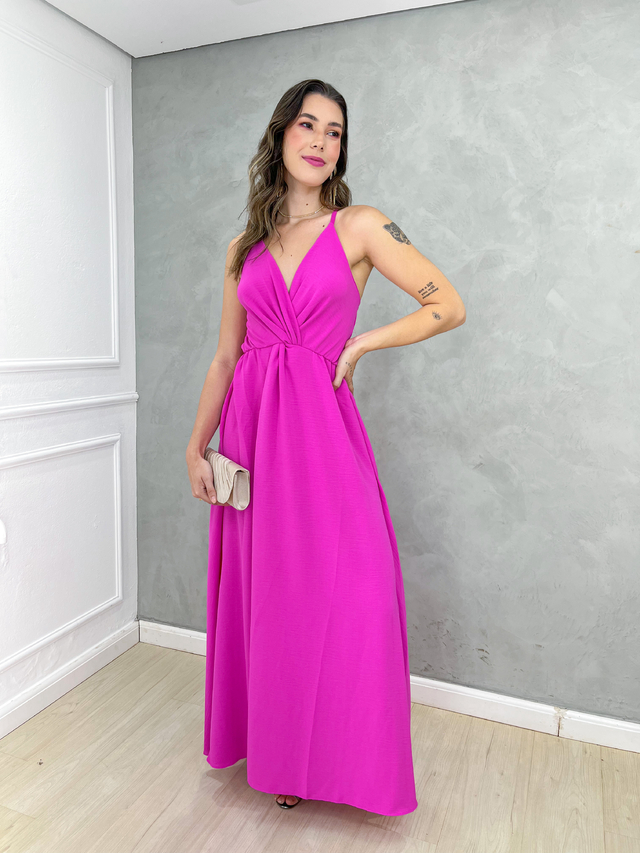 Vestido Feminino Longo de Alcinha em Laise