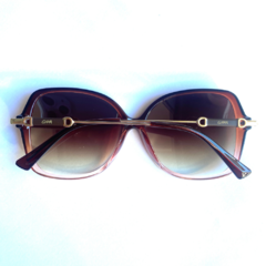 Óculos de sol feminino quadrado marrom 95220 - Óculos Gama-Armação de Óculos