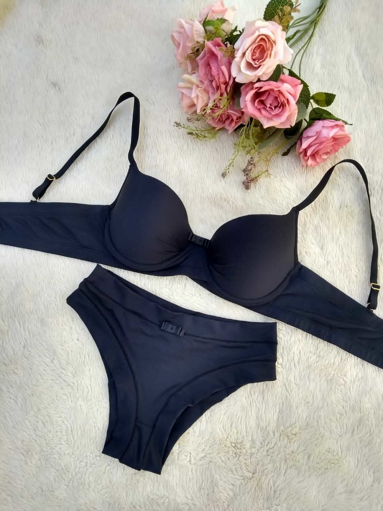 Conjunto Sutiã bojo comfort reforçado com bojo e base cruzada com ...