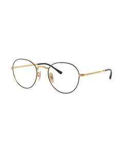 Óculos de Grau Unissex Ray-Ban Preto/Dourado Redondo/David RX3582V 2946 51