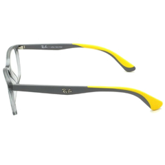 Armação para Óculos Infantil Ray-Ban Cinza Cristal Retangular RB1586L 3774 49